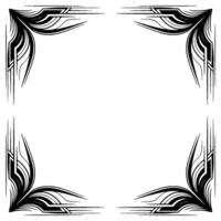 Abstract Corner Frame Ornament, Black and White Decorative vector