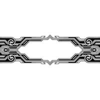 Art Deco Border Element With Geometric , Black and White, Space vector