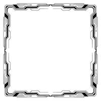 Futuristic Tech Frame Element Digital Interface , Black White, Space for Text vector
