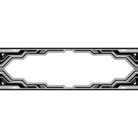 Futuristic Geometric Border on White Background Tech, Interface, Frame vector