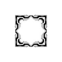 Futuristic Tech Frame With Circuitry , Minimalist Style vector