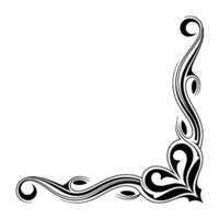 Elegant Corner Element in Black and White vector