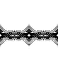 Geometric Border Ornament Black White Pattern, Decorative Element vector