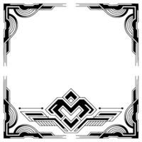 Art Deco Frame With Geometric Elements Negative Space vector
