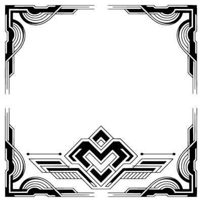 Art Deco Frame With Geometric Elements Negative Space