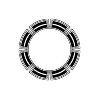 Geometric Art Deco Circular Frame With Blank Space vector