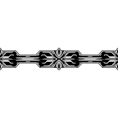 Art Deco Silver and Black Ornament on Gradient Background
