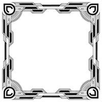 Art Deco Frame With Geometric Lines, Elegant Border vector