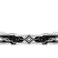 Tech Circuit Border Futuristic Black White vector