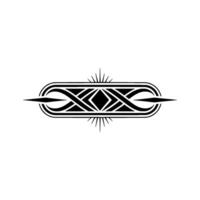 Geometric Deco Ornament, Black and White Element vector