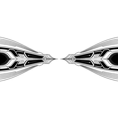 Abstract Tech Black White Geometric Lines on Gradient