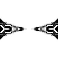 Abstract Tech Futuristic Geometric Border on White Background vector