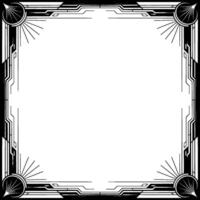 Art Deco Frame Geometric Border With Blank Center, Retro vector