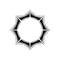 Geometric Starburst Frame in Black White, Element vector