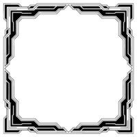 Art Deco Frame With Geometric Border Square Ornament vector