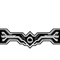 Futuristic Tech Element Geometric Circuit Board on White vector