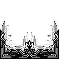 Abstract Circuit Board With Fleurdelis Motif vector