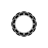 Black White Decorative Circular Frame Element vector