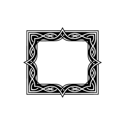 Elegant Celtic Knot Frame , Black and White Border, Isolated