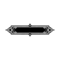 Elegant Black Ornate Banner on White Background, Minimalist vector