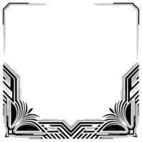 Art Deco Frame , Black and White Border, Geometric vector
