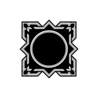 Geometric Black and Silver Decorative Element on White vector