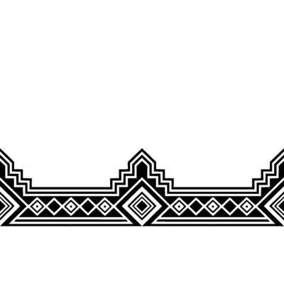 Geometric Border Black and White Aztecinspired Ornament on Cream Background