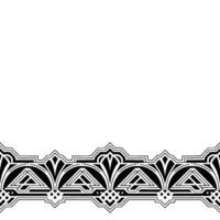 Elegant Geometric Border in Black White, Repeating Pattern vector