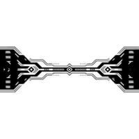 Techy Silver and Black Geometric Border on White Background vector