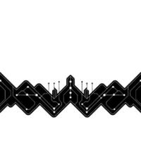 Tech Circuit Board Edge Black White Minimalist Data Visualization vector