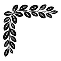 Elegant Black and White Leaf Corner vector