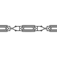 Minimalist Geometric Chain Abstract Black Line Art on White vector
