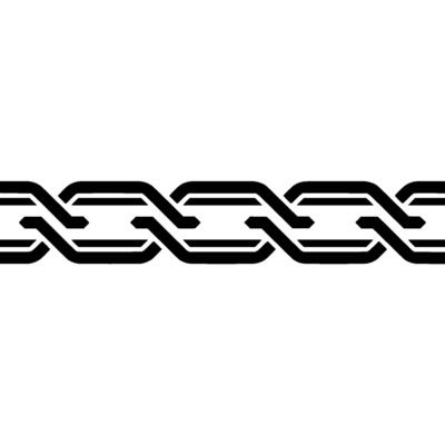 Minimalist Black White Interlocking Chain Pattern, Geometric
