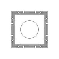Geometric Art Deco Frame With Circle, Minimalist vector