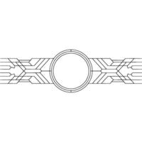 Minimalist Geometric Circular Frame Circuitstyle Border vector