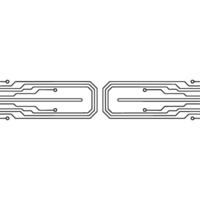 Minimalist Circuit Board Illustration Tech Abstract, Connection Concept vector