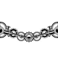 Steampunk Gear Mechanism Border Illustration, White Space, Element vector