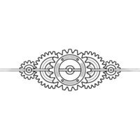Minimalist Gear Mechanism Illustration Connection Technology vector