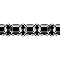 Retro Geometric Border in Black White, Seamless vector
