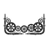 Steampunk Gears Frame Element With Grunge Texture vector