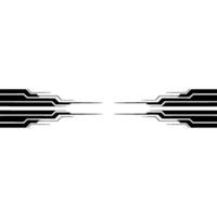 Futuristic Black Tech Lines on White Background Abstract vector