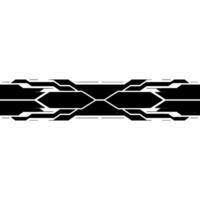 Futuristic Tech Line Art, Black Geometric on White, Digital Aesthetic vector