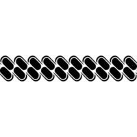 Minimalist Geometric Border in Black and White, Repeat Pattern. vector