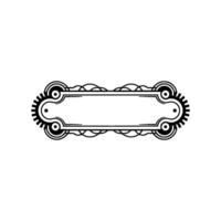 Art Deco Rectangular Label or Frame, Black White, Geometric vector