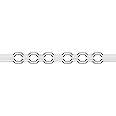 Minimalist Geometric Border Element Black Lines on White, Modern
