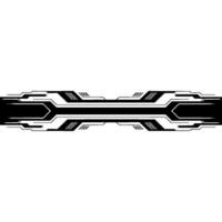 Futuristic Tech Bar Element Black Silver on White Background vector