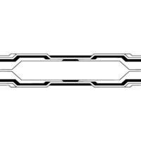 Modern Tech Black Geometric Border on White, Digital Element vector