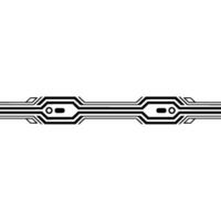 Futuristic Circuitry Border on White, Minimalist vector