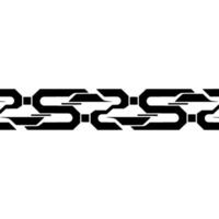 Abstract Black Geometric Chain on White Background Minimalist Aesthetic vector