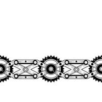 Mechanical Border Element in Art Deco Style, Monochrome on White vector